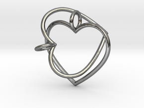 Two Hearts Interlocking in Polished Silver (Interlocking Parts)
