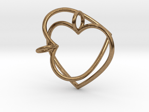 Two Hearts Interlocking in Natural Brass (Interlocking Parts)
