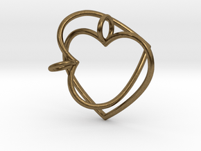Two Hearts Interlocking in Natural Bronze (Interlocking Parts)