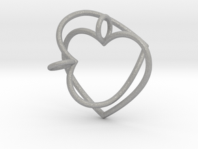 Two Hearts Interlocking in Aluminum