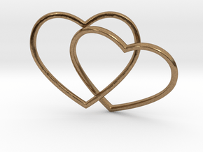 Two Hearts Interlocking Pendant in Natural Brass (Interlocking Parts)