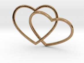 Two Hearts Interlocking Pendant in Polished Brass (Interlocking Parts)