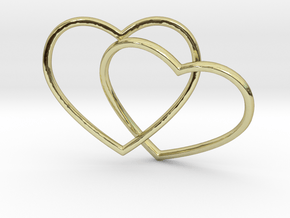 Two Hearts Interlocking Pendant in 18k Gold