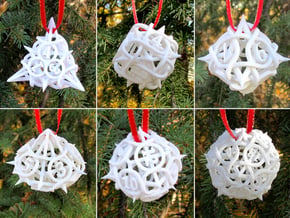Thorn Dice Ornament Set in White Natural Versatile Plastic