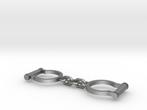 Ned Kelly Gang Outlaw Shackles Handcuffs (tiny) in Natural Silver (Interlocking Parts)