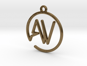 A & V Monogram Pendant in Natural Bronze
