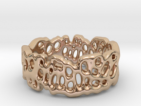 Seafan ring- skinny in 14k Rose Gold Plated Brass