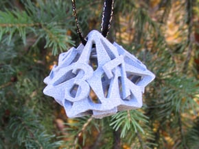 Pinwheel d10 Ornament in Gray PA12