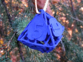 Botanical d8 Ornament in Blue Processed Versatile Plastic