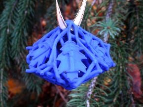 Botanical d10 Ornament in Blue Processed Versatile Plastic
