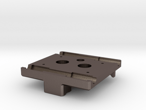 X Carriage Base for Dual Extruders in Polished Bronzed Silver Steel
