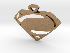 Superman Man of Steel pendant in Natural Brass