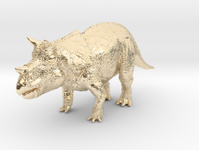 Triceratops Baby(Small/Medium-color size) in 14k Gold Plated Brass: Small