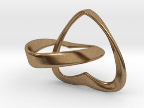 Joined Together - Interlocking Hearts Pendant in Natural Brass (Interlocking Parts)