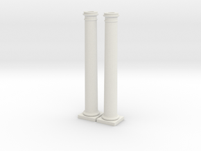 Doric Columns 5000mm high at 1:76 Scale in White Natural Versatile Plastic