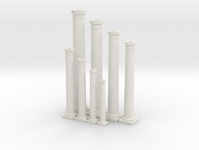 Doric Columns Basic Range  in White Natural Versatile Plastic