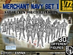 1/72 Merchant Navy Crew Set 1 in Tan Fine Detail Plastic