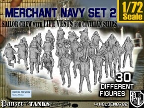 1/72 Merchant Navy Crew Set 2 in Tan Fine Detail Plastic