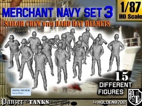 1-87 Merchant Navy Set 3 in Tan Fine Detail Plastic