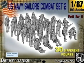 1/87 US Navy Sailors Combat SET 2 in Tan Fine Detail Plastic