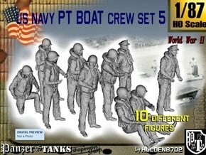 1/87 US Navy PT Boat Crew Set5 in Tan Fine Detail Plastic