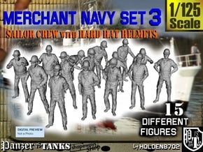 1-125 Merchant Navy Set 3 in Tan Fine Detail Plastic