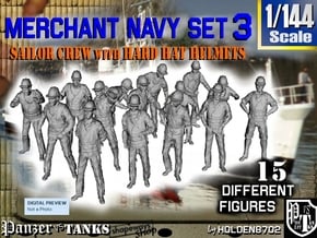 1-144 Merchant Navy Set 3 in Tan Fine Detail Plastic