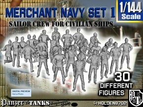 1/144 Merchant Navy Crew Set 1 in Tan Fine Detail Plastic