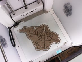 Amsterdam Map in Tan Fine Detail Plastic