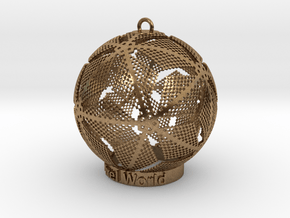 Pixel World Ornament for lighting days in Natural Brass