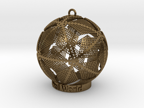 Pixel World Ornament for lighting days in Natural Bronze