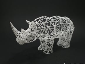 Digital Safari - Rhino (Medium) in White Natural Versatile Plastic