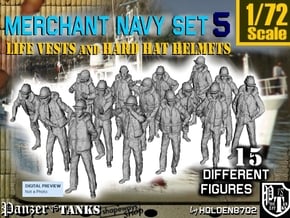 1/72 Merchant Navy Set 5 in Tan Fine Detail Plastic