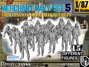 1/87 Merchant Navy Set 5 in Tan Fine Detail Plastic
