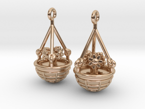 Hanging Basket Earrings in 14k Rose Gold