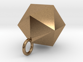 Icosahedron Pendant in Silver Gold and Steel  in Natural Brass