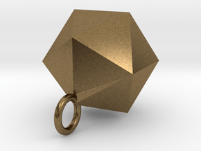 Icosahedron Pendant in Silver Gold and Steel  in Natural Bronze