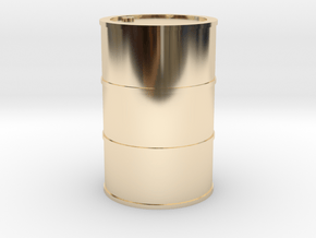 Oil Barrel 1/45 in 14k Gold Plated Brass