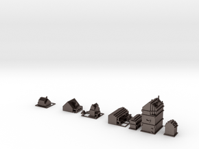 Houses in Polished Bronzed Silver Steel