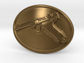 Luger Gun Belt Buckle in Natural Bronze