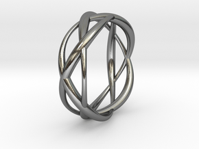 Lissajous Ring 17mm, 3-5-7 in Polished Silver
