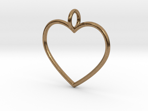 Heart Pendant  in Natural Brass