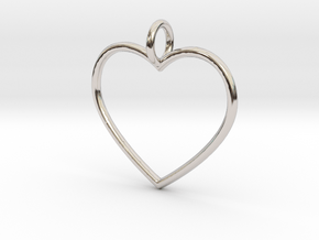 Heart Pendant  in Rhodium Plated Brass
