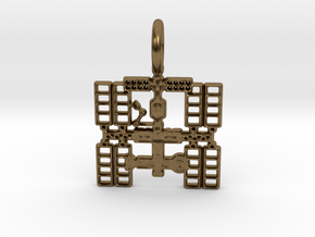Space Station Pendant in Natural Bronze