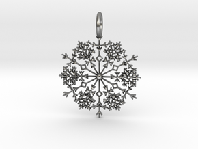 Winter Snowflake Pendant in Natural Silver