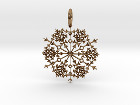 Winter Snowflake Pendant in Natural Brass