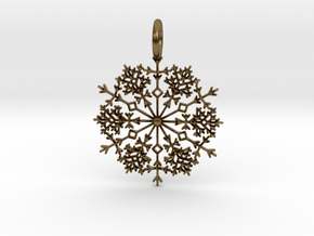 Winter Snowflake Pendant in Natural Bronze