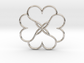 Four Leaves Of Clover in Rhodium Plated Brass