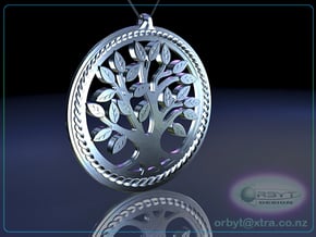 DNA/Tree Of Life Pendant ~ 45mm in Polished Silver
