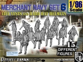 1-96 Merchant Navy Set 6 in Tan Fine Detail Plastic